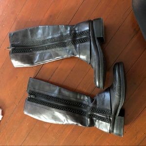 Vince Camuto Black Leather Riding Boots